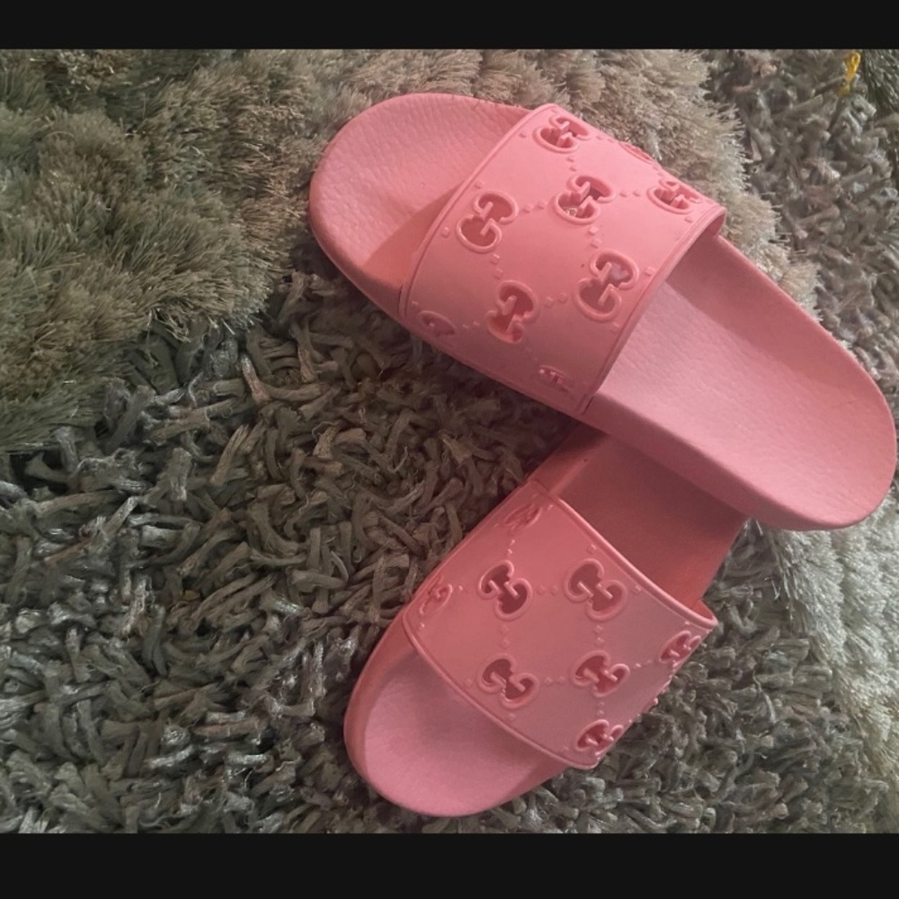 Women's rubber GG slide sandal